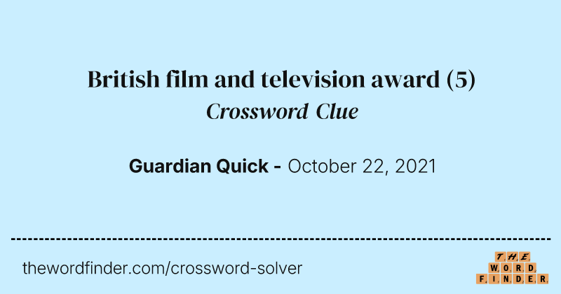 British film and television award crossword clue image