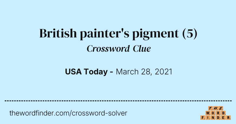 British painter's pigment crossword clue image
