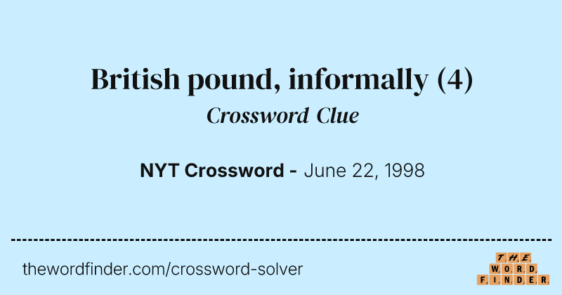 British pound, informally crossword clue image