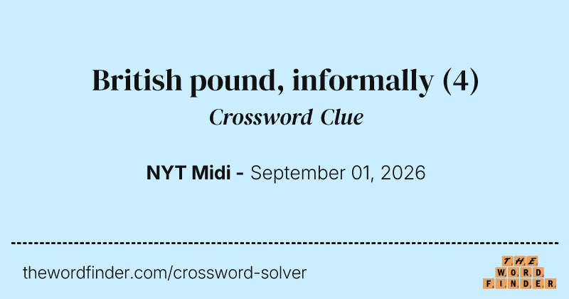British pound, informally crossword clue image