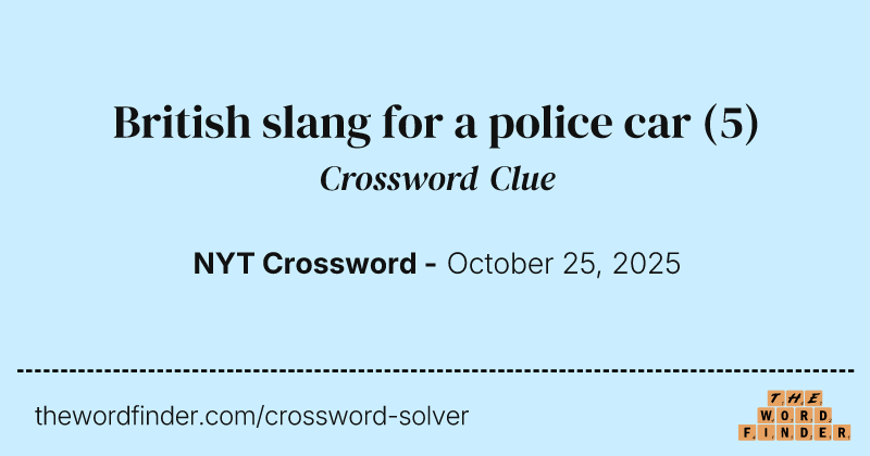British slang for a police car crossword clue image
