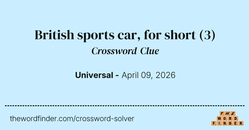 British sports car, for short crossword clue image