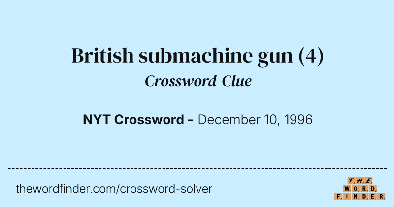 British submachine gun crossword clue image