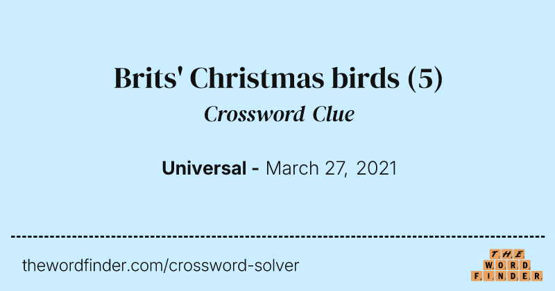 Brits' Christmas birds crossword clue image