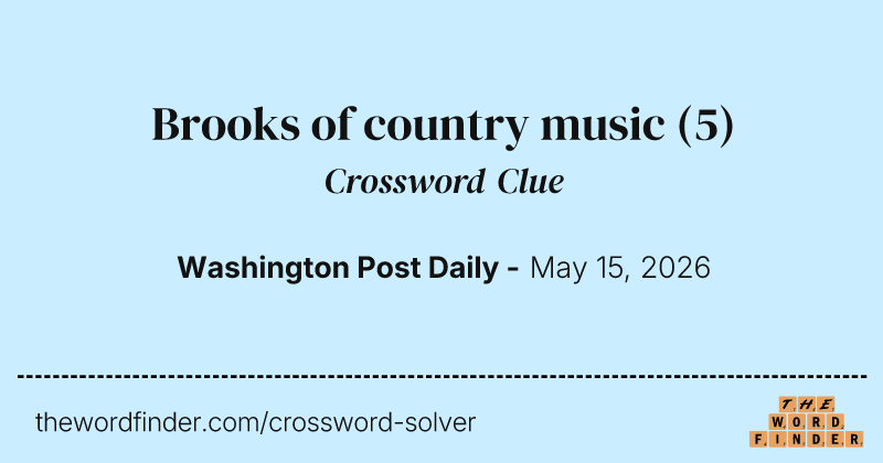 Brooks of country music crossword clue image