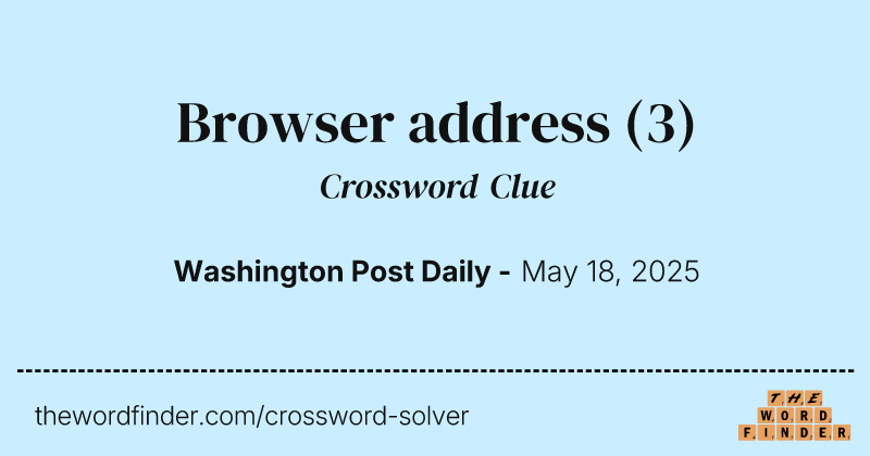 Browser address crossword clue image