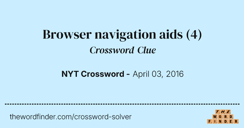 Browser navigation aids crossword clue image