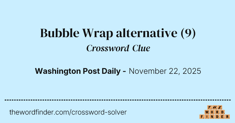 Bubble Wrap alternative crossword clue image