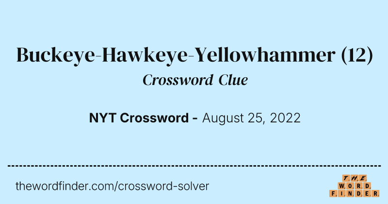 Buckeye-Hawkeye-Yellowhammer crossword clue image