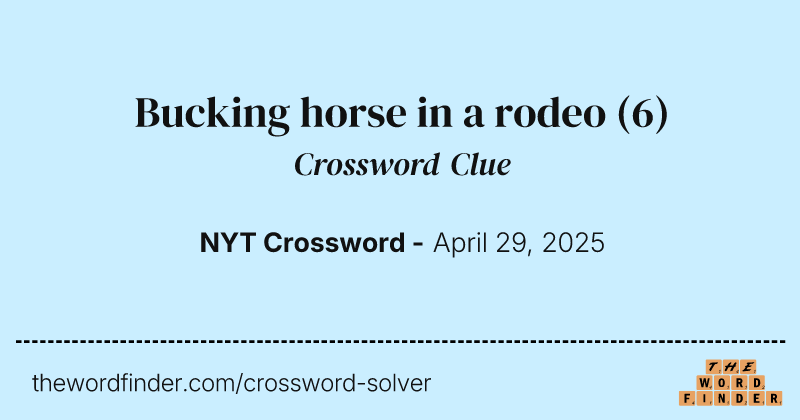 Bucking horse in a rodeo crossword clue image
