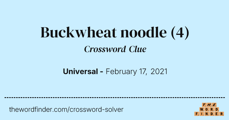 Buckwheat noodle crossword clue image
