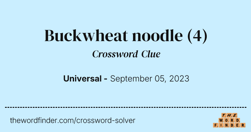 Buckwheat noodle crossword clue image