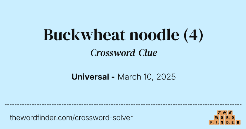 Buckwheat noodle crossword clue image