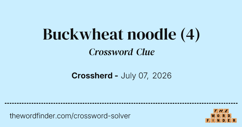 Buckwheat noodle crossword clue image