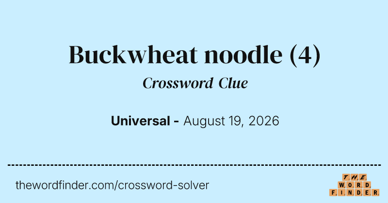 Buckwheat noodle crossword clue image