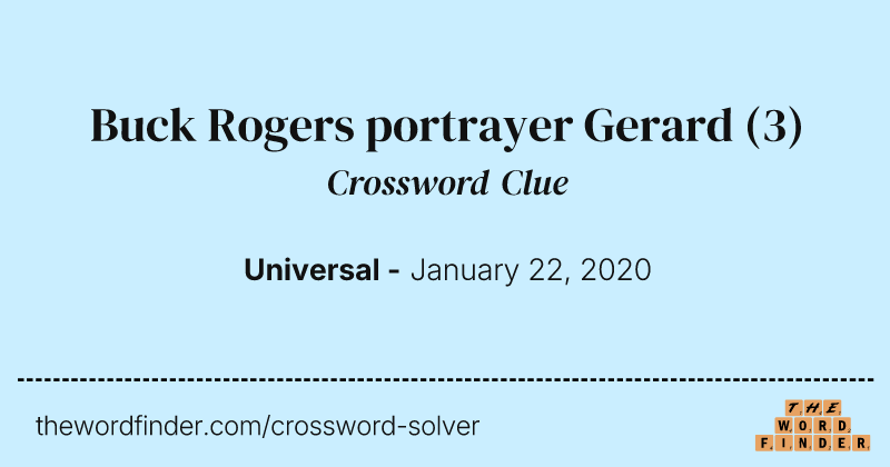 Buck Rogers portrayer Gerard crossword clue image