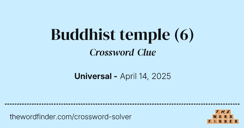 Buddhist temple crossword clue image