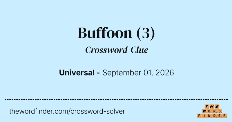 Buffoon crossword clue image