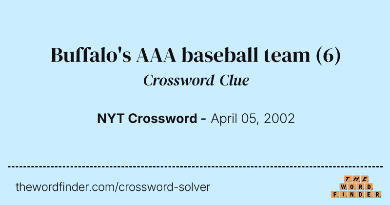 Buffalo's AAA baseball team crossword clue image