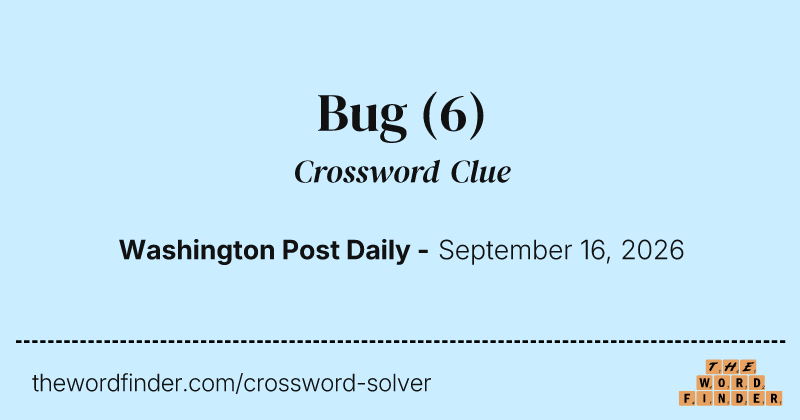 Bug crossword clue image
