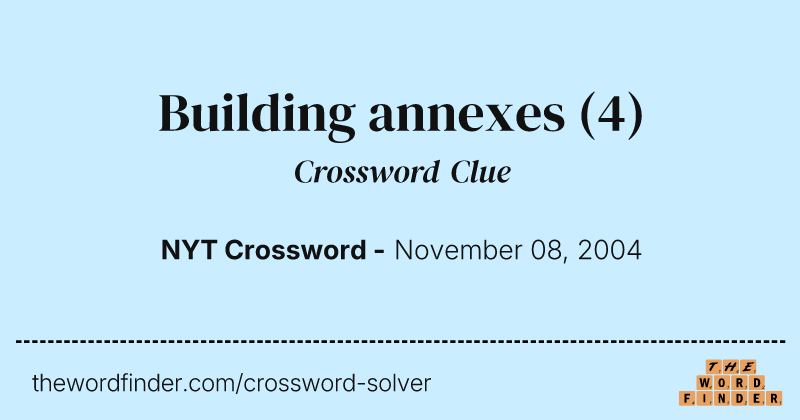 Building annexes crossword clue image