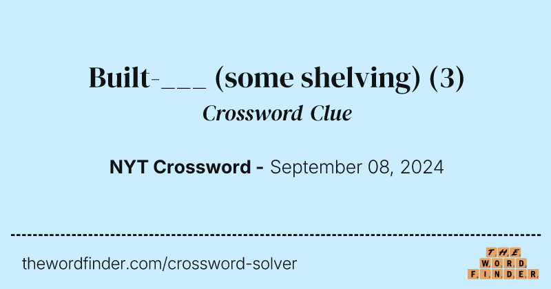 Built-___ (some shelving) crossword clue image