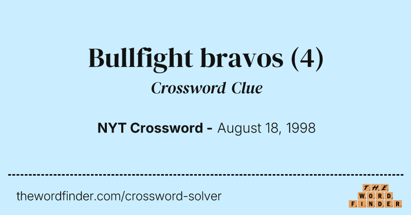 Bullfight bravos crossword clue image