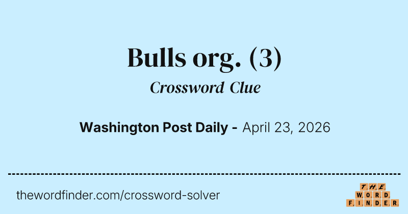 Bulls org. crossword clue image