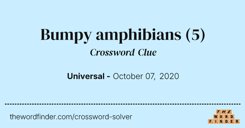Bumpy amphibians crossword clue image