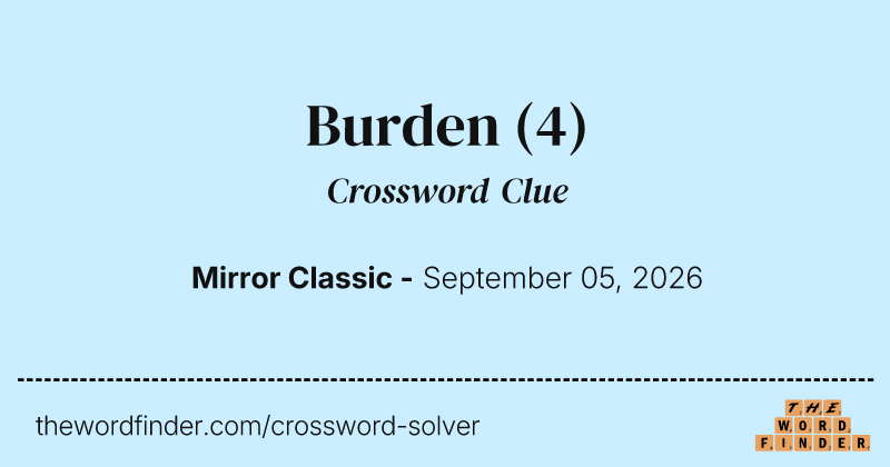 Burden crossword clue image
