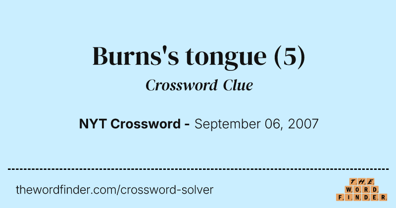 Burns's tongue crossword clue image