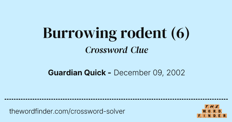 Burrowing rodent crossword clue image
