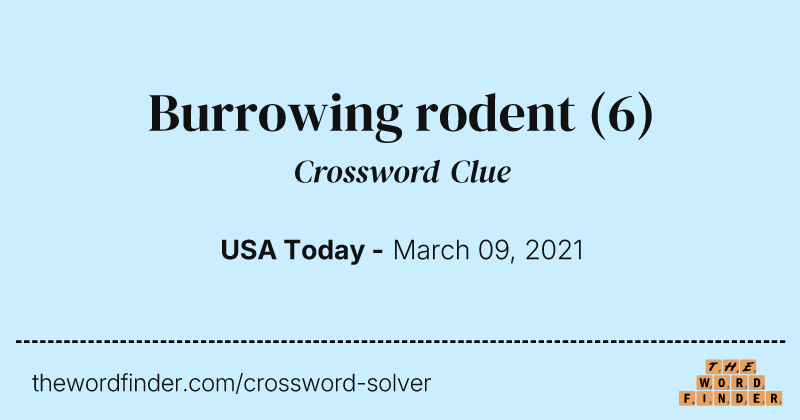 Burrowing rodent crossword clue image