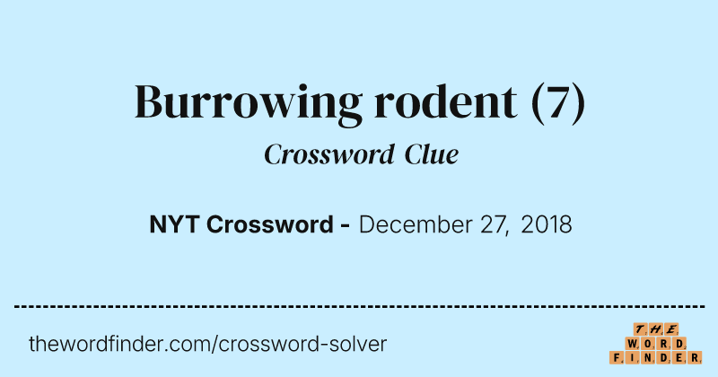 Burrowing rodent crossword clue image