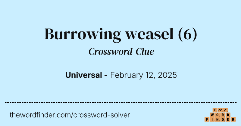 Burrowing weasel crossword clue image