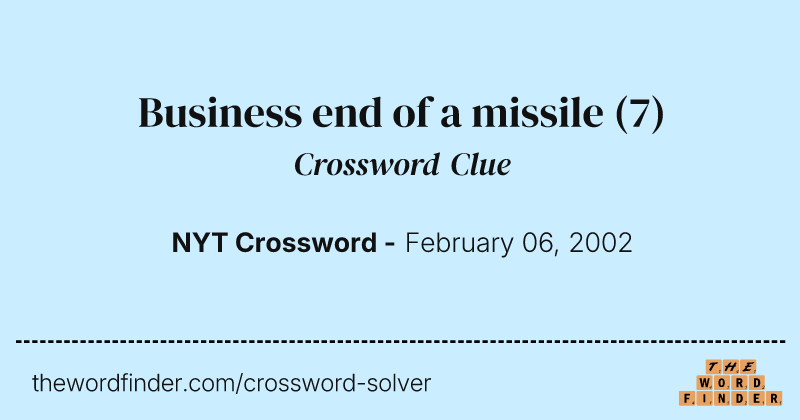 Business end of a missile crossword clue image