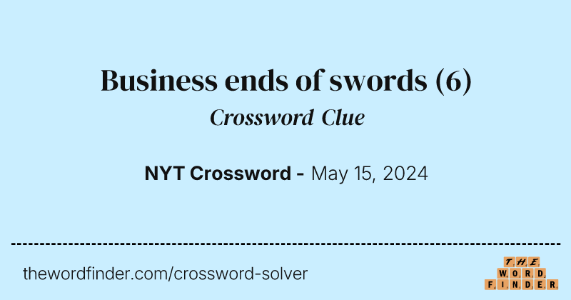Business ends of swords crossword clue image