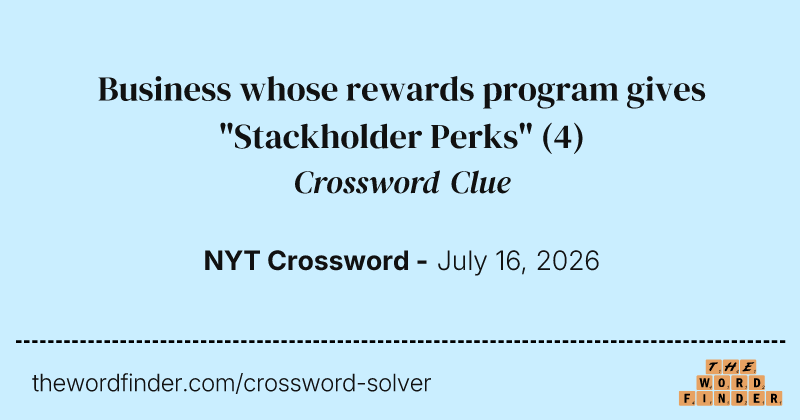 Business whose rewards program gives "Stackholder Perks" crossword clue image