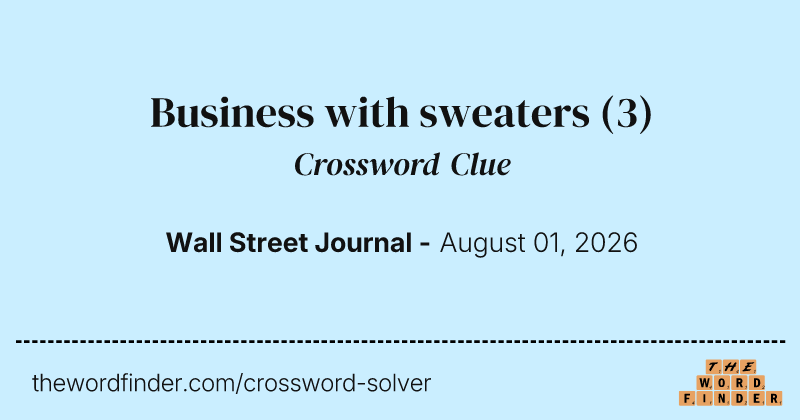 Business with sweaters crossword clue image