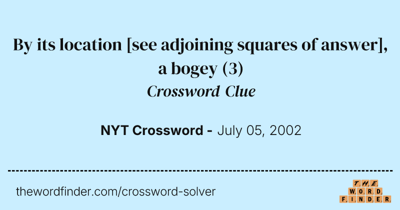 By its location [see adjoining squares of answer], a bogey crossword clue image