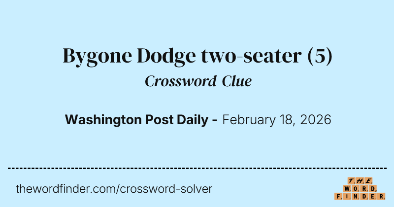 Bygone Dodge two-seater crossword clue image