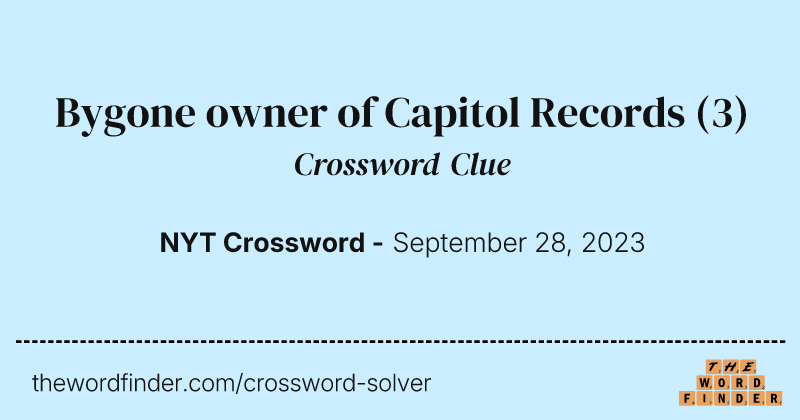 Bygone owner of Capitol Records crossword clue image