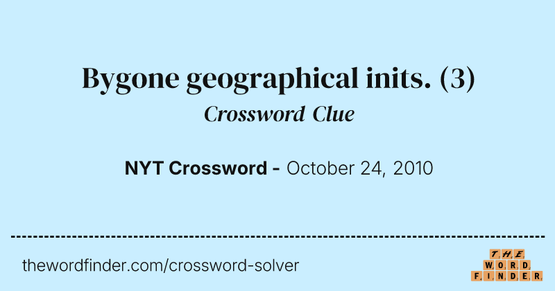 Bygone geographical inits. crossword clue image