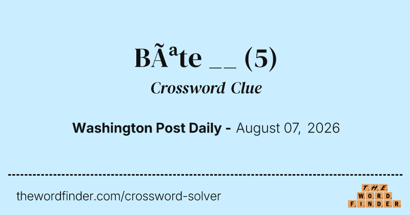 Bête __ crossword clue image
