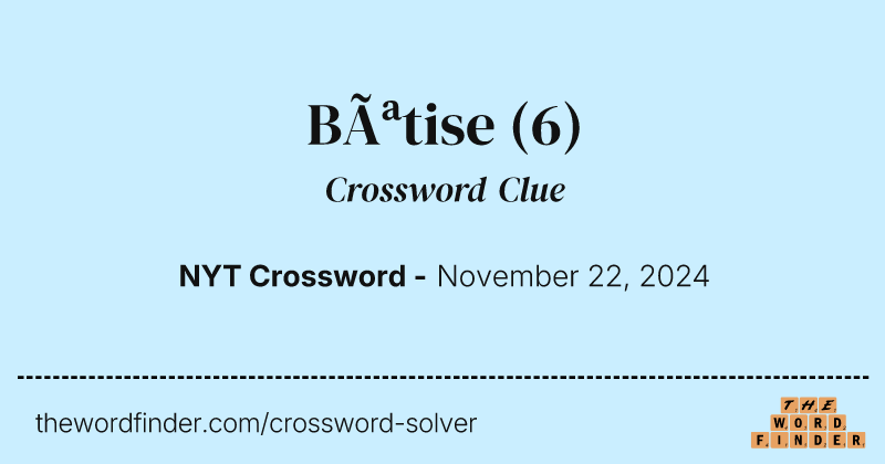 Bêtise crossword clue image