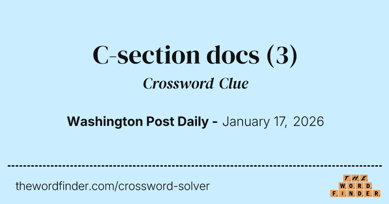 C-section docs crossword clue image