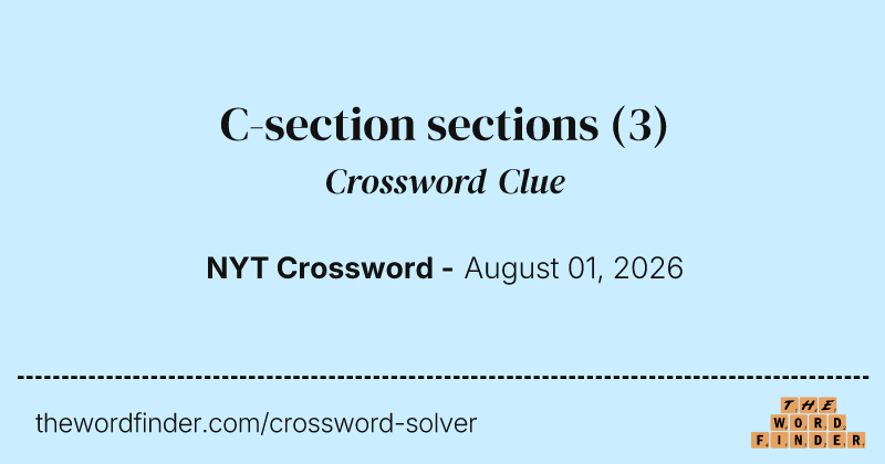 C-section sections crossword clue image