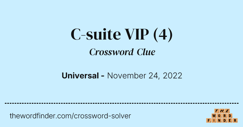 C-suite VIP crossword clue image