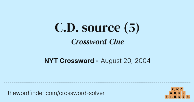 C.D. source crossword clue image