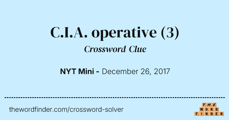 C.I.A. operative crossword clue image